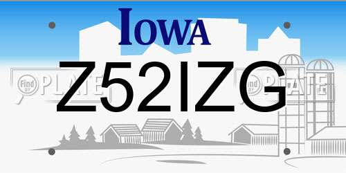 Z52IZG Iowa License Plate