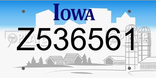 Z536561 Iowa License Plate
