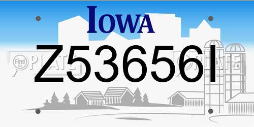 Z53656I Iowa License Plate