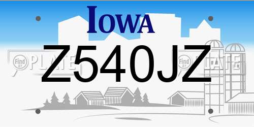 Z540JZ Iowa License Plate