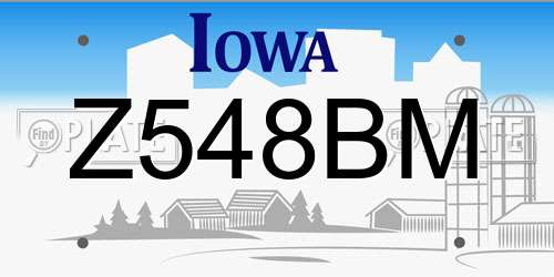 Z548BM Iowa License Plate