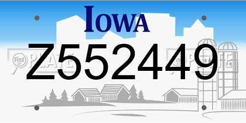 Z552449 Iowa License Plate