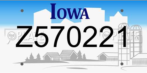 Z570221 Iowa License Plate