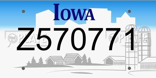 Z570771 Iowa License Plate