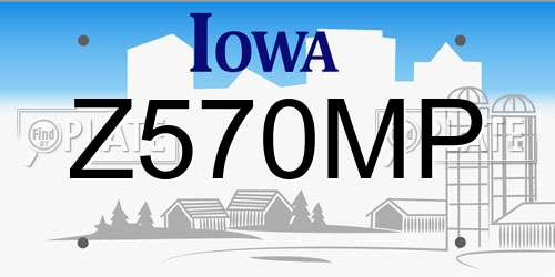 Z570MP Iowa License Plate
