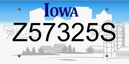 Z57325S Iowa License Plate