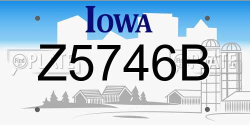 Z5746B Iowa License Plate