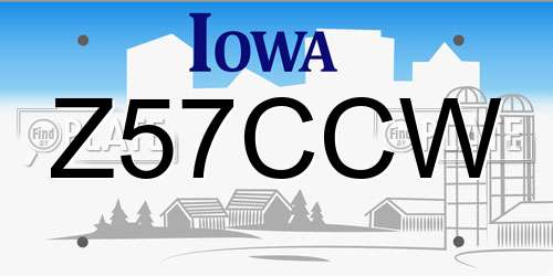 Z57CCW Iowa License Plate