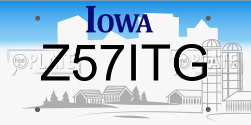 Z57ITG Iowa License Plate