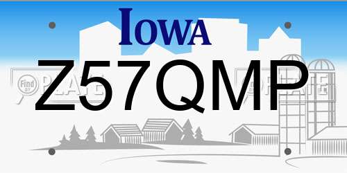 Z57QMP Iowa License Plate