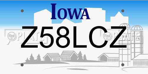 Z58LCZ Iowa License Plate