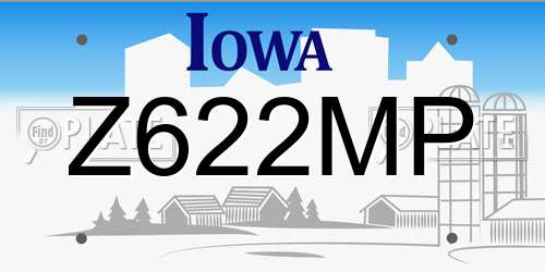 Z622MP Iowa License Plate