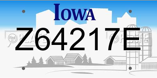 Z64217E Iowa License Plate