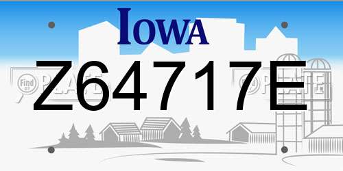 Z64717E Iowa License Plate