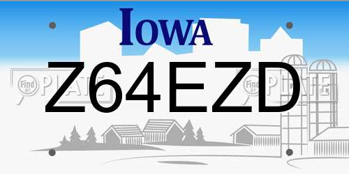 Z64EZD Iowa License Plate
