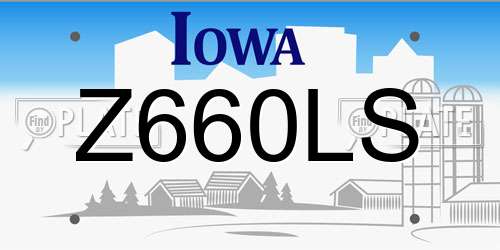 Z660LS Iowa License Plate