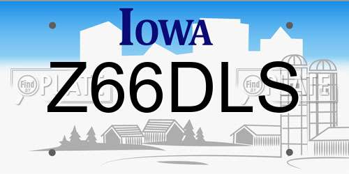 Z66DLS Iowa License Plate