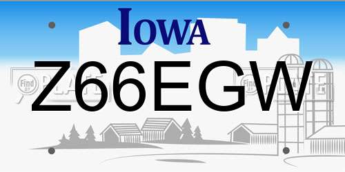 Z66EGW Iowa License Plate