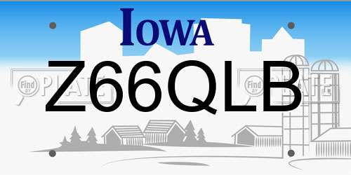 Z66QLB Iowa License Plate