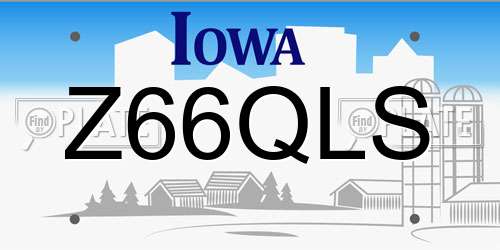 Z66QLS Iowa License Plate