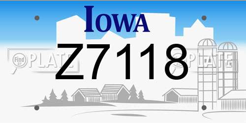 Z7118 Iowa License Plate
