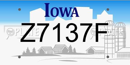 Z7137F Iowa License Plate