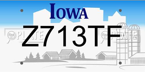 Z713TF Iowa License Plate