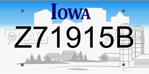 Z71915B Iowa License Plate