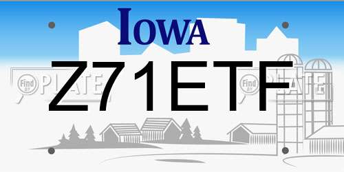 Z71ETF Iowa License Plate