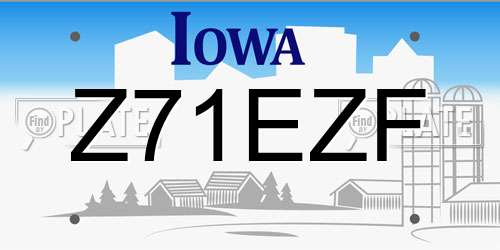 Z71EZF Iowa License Plate