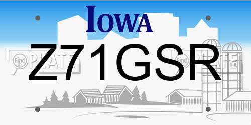 Z71GSR Iowa License Plate