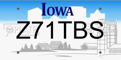 Z71TBS Iowa License Plate