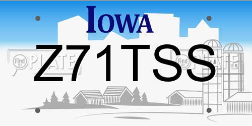 Z71TSS Iowa License Plate