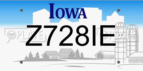 Z728IE Iowa License Plate