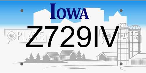 Z729IV Iowa License Plate