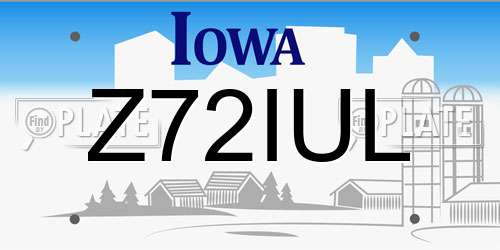 Z72IUL Iowa License Plate