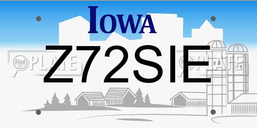 Z72SIE Iowa License Plate