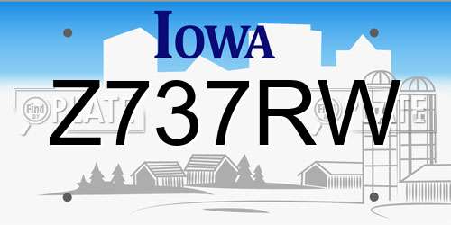 Z737RW Iowa License Plate