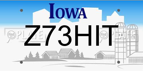 Z73HIT Iowa License Plate