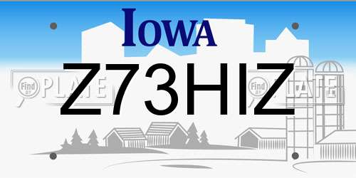 Z73HIZ Iowa License Plate