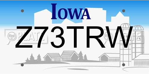 Z73TRW Iowa License Plate