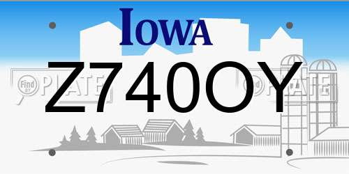 Z740OY Iowa License Plate