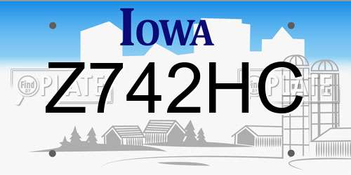 Z742HC Iowa License Plate