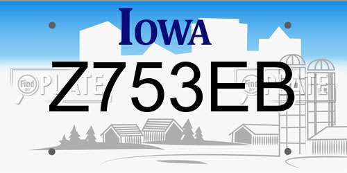 Z753EB Iowa License Plate