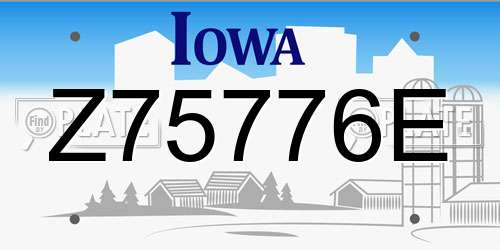 Z75776E Iowa License Plate