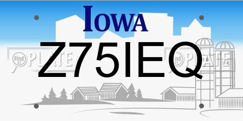 Z75IEQ Iowa License Plate
