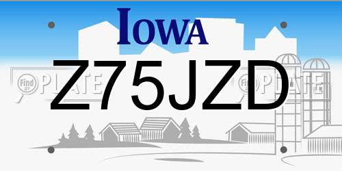 Z75JZD Iowa License Plate