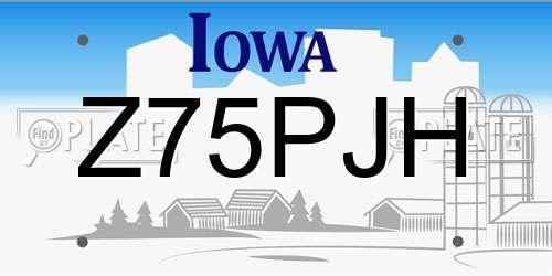 Z75PJH Iowa License Plate