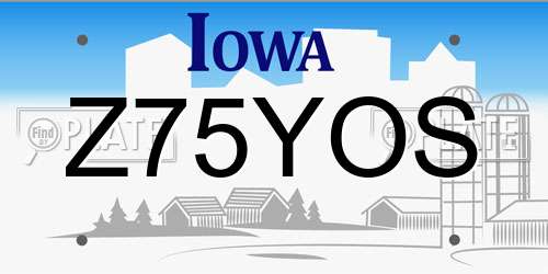 Z75YOS Iowa License Plate