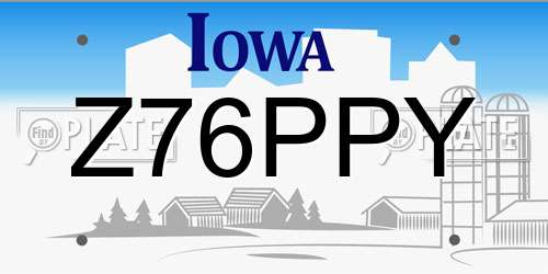 Z76PPY Iowa License Plate